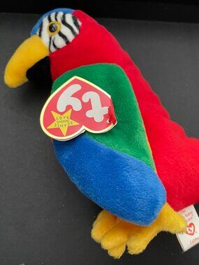 vintage Jabber the Parrot Ty Beanie Baby plush toy-NWT